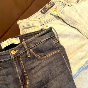 Hollister clothing and jeans. A variety of other brands on the rest